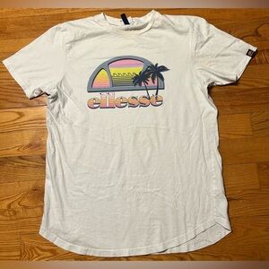 Ellesse White Tropical Sunset Tee
